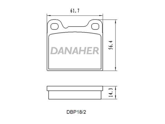 Danaher DBP18/2 Гальмівні колодки, комплект DBP182: Купити в Україні - Добра ціна на EXIST.UA!