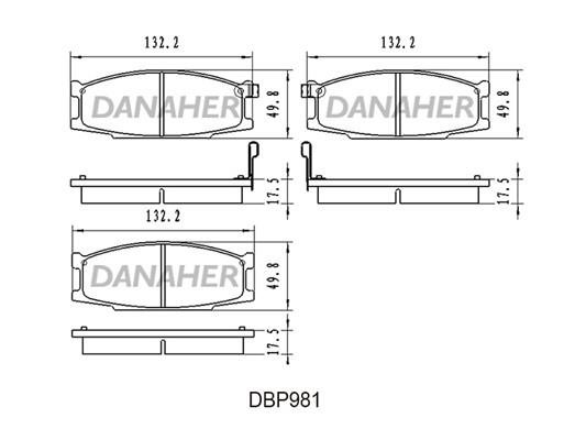 Danaher DBP981 Гальмівні колодки, комплект DBP981: Купити в Україні - Добра ціна на EXIST.UA!