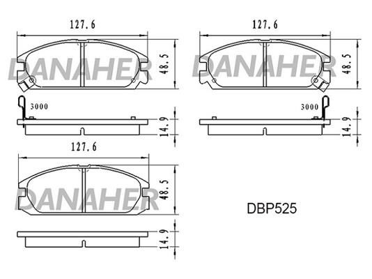 Danaher DBP525 Гальмівні колодки, комплект DBP525: Купити в Україні - Добра ціна на EXIST.UA!