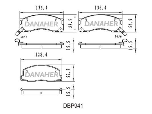Danaher DBP941 Гальмівні колодки, комплект DBP941: Купити в Україні - Добра ціна на EXIST.UA!