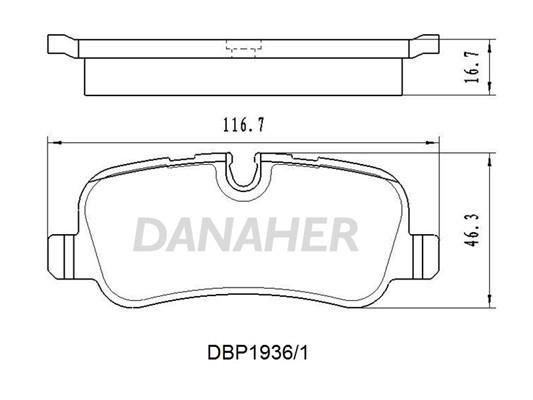 Danaher DBP1936/1 Гальмівні колодки, комплект DBP19361: Купити в Україні - Добра ціна на EXIST.UA!