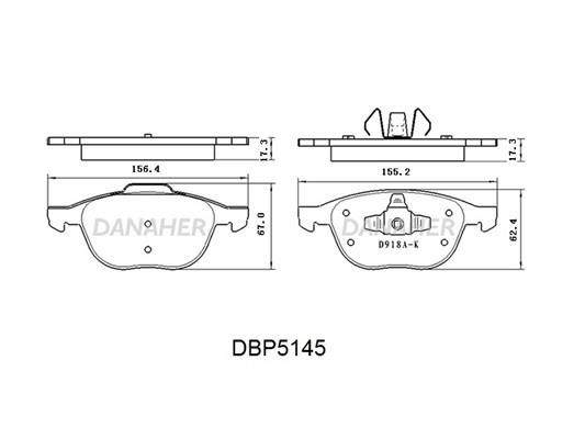 Danaher DBP5145 Гальмівні колодки передні, комплект DBP5145: Купити в Україні - Добра ціна на EXIST.UA!