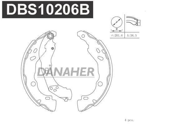 Danaher DBS10206B Колодки гальмівні барабанні, комплект DBS10206B: Купити в Україні - Добра ціна на EXIST.UA!