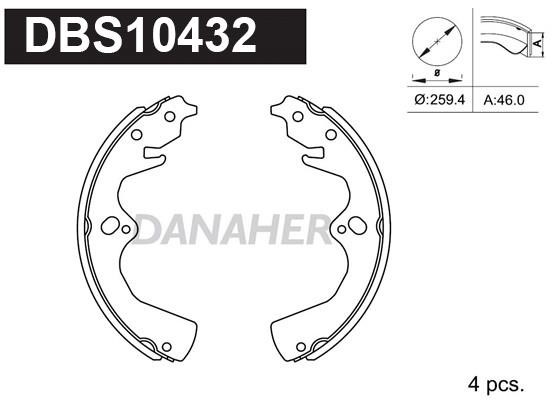 Danaher DBS10432 Колодки гальмівні барабанні, комплект DBS10432: Купити в Україні - Добра ціна на EXIST.UA!