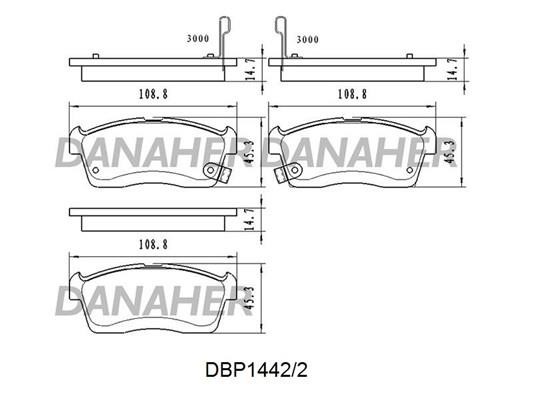 Danaher DBP1442/2 Гальмівні колодки, комплект DBP14422: Приваблива ціна - Купити в Україні на EXIST.UA!