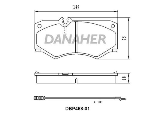 Danaher DBP468-01 Гальмівні колодки, комплект DBP46801: Купити в Україні - Добра ціна на EXIST.UA!