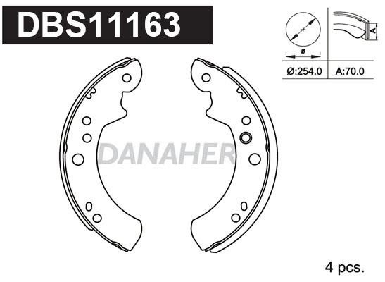 Danaher DBS11163 Колодки гальмівні барабанні, комплект DBS11163: Купити в Україні - Добра ціна на EXIST.UA!