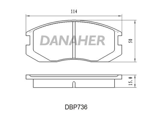 Danaher DBP736 Гальмівні колодки, комплект DBP736: Купити в Україні - Добра ціна на EXIST.UA!