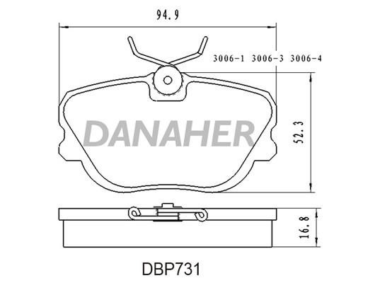 Danaher DBP731 Гальмівні колодки, комплект DBP731: Купити в Україні - Добра ціна на EXIST.UA!