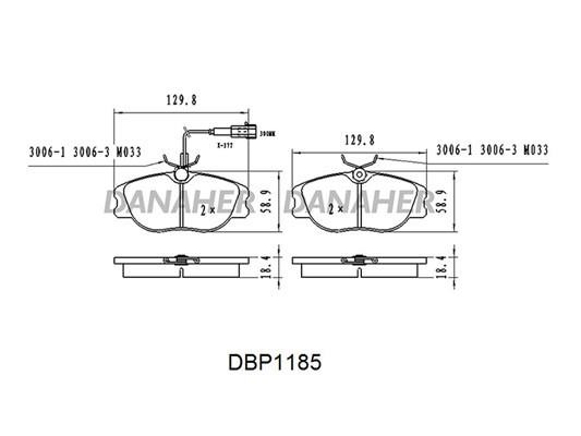 Danaher DBP1185 Гальмівні колодки, комплект DBP1185: Купити в Україні - Добра ціна на EXIST.UA!