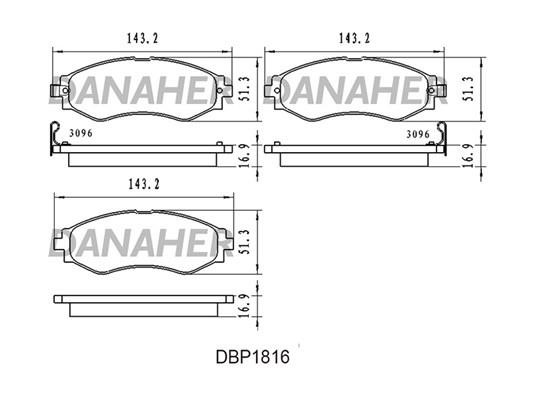 Danaher DBP1816 Гальмівні колодки, комплект DBP1816: Купити в Україні - Добра ціна на EXIST.UA!