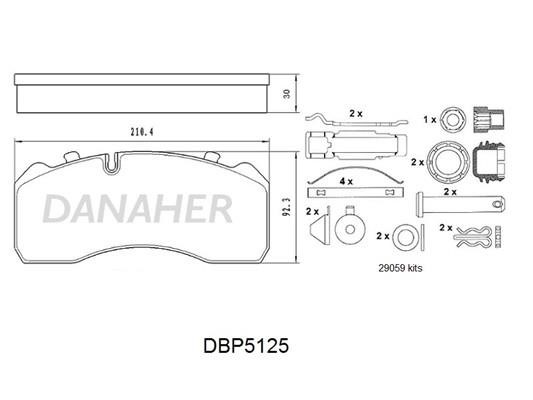 Danaher DBP5125 Гальмівні колодки передні, комплект DBP5125: Купити в Україні - Добра ціна на EXIST.UA!