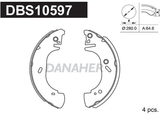 Danaher DBS10597 Колодки гальмівні барабанні, комплект DBS10597: Купити в Україні - Добра ціна на EXIST.UA!