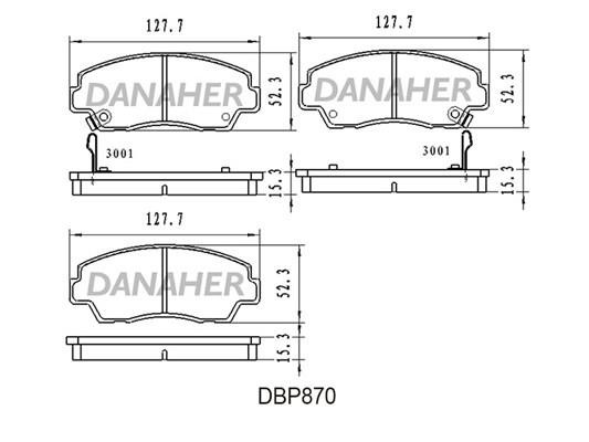 Danaher DBP870 Гальмівні колодки, комплект DBP870: Купити в Україні - Добра ціна на EXIST.UA!