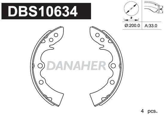 Danaher DBS10634 Колодки гальмівні барабанні, комплект DBS10634: Купити в Україні - Добра ціна на EXIST.UA!