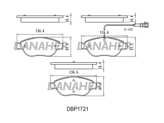 Danaher DBP1721 Гальмівні колодки, комплект DBP1721: Купити в Україні - Добра ціна на EXIST.UA!