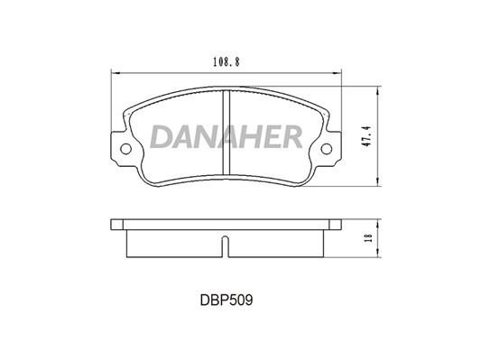 Danaher DBP509 Гальмівні колодки, комплект DBP509: Купити в Україні - Добра ціна на EXIST.UA!