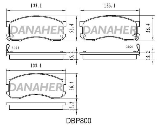 Danaher DBP800 Гальмівні колодки, комплект DBP800: Приваблива ціна - Купити в Україні на EXIST.UA!