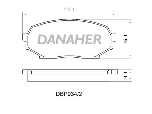 Danaher DBP934/2 Гальмівні колодки, комплект DBP9342: Купити в Україні - Добра ціна на EXIST.UA!