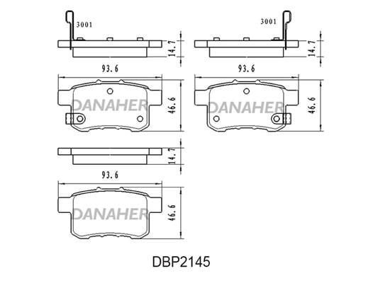 Danaher DBP2145 Гальмівні колодки, комплект DBP2145: Купити в Україні - Добра ціна на EXIST.UA!