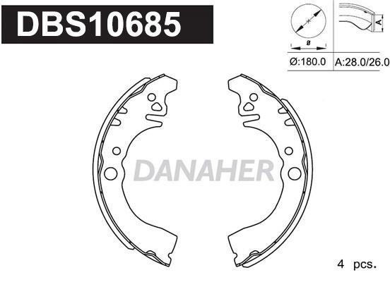 Danaher DBS10685 Колодки гальмівні барабанні, комплект DBS10685: Купити в Україні - Добра ціна на EXIST.UA!