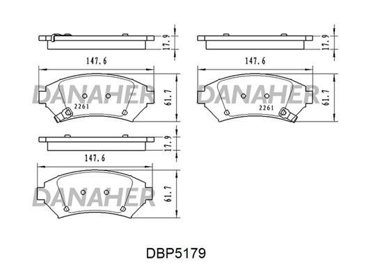 Danaher DBP5179 Гальмівні колодки, комплект DBP5179: Приваблива ціна - Купити в Україні на EXIST.UA!
