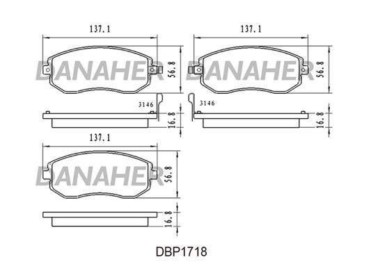 Danaher DBP1718 Гальмівні колодки, комплект DBP1718: Купити в Україні - Добра ціна на EXIST.UA!