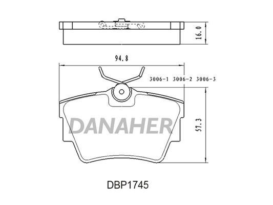 Danaher DBP1745 Гальмівні колодки, комплект DBP1745: Купити в Україні - Добра ціна на EXIST.UA!