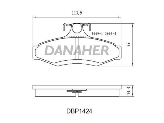 Danaher DBP1424 Гальмівні колодки, комплект DBP1424: Купити в Україні - Добра ціна на EXIST.UA!