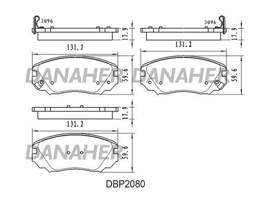 Danaher DBP2080 Гальмівні колодки, комплект DBP2080: Купити в Україні - Добра ціна на EXIST.UA!