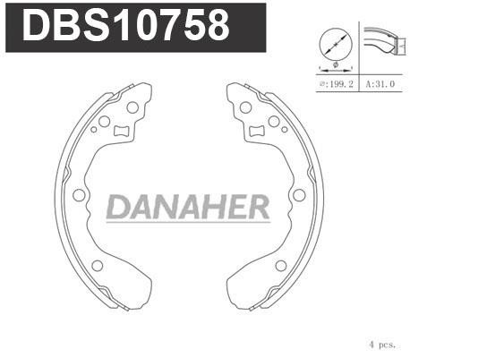 Danaher DBS10758 Колодки гальмівні барабанні, комплект DBS10758: Купити в Україні - Добра ціна на EXIST.UA!