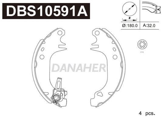 Danaher DBS10591A Колодки гальмівні барабанні, комплект DBS10591A: Купити в Україні - Добра ціна на EXIST.UA!