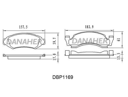 Danaher DBP1169 Гальмівні колодки, комплект DBP1169: Купити в Україні - Добра ціна на EXIST.UA!