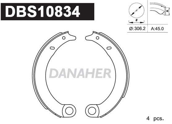 Danaher DBS10834 Колодки гальмівні барабанні, комплект DBS10834: Купити в Україні - Добра ціна на EXIST.UA!
