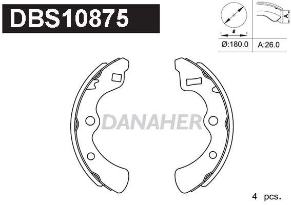 Danaher DBS10875 Колодки гальмівні барабанні, комплект DBS10875: Купити в Україні - Добра ціна на EXIST.UA!