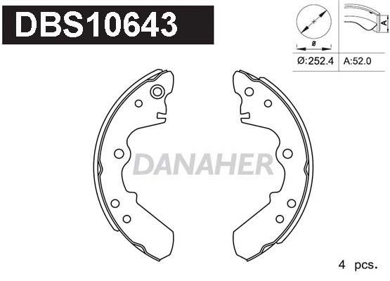 Danaher DBS10643 Колодки гальмівні барабанні, комплект DBS10643: Приваблива ціна - Купити в Україні на EXIST.UA!