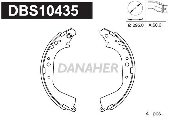 Danaher DBS10435 Колодки гальмівні барабанні, комплект DBS10435: Приваблива ціна - Купити в Україні на EXIST.UA!