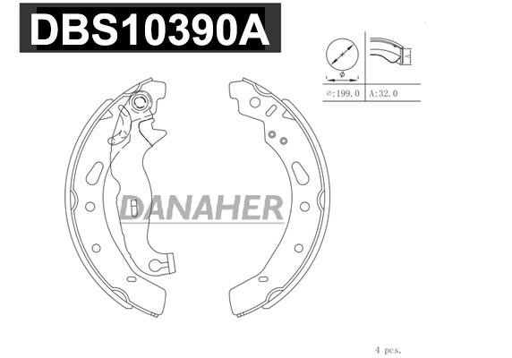 Danaher DBS10390A Колодки гальмівні барабанні, комплект DBS10390A: Купити в Україні - Добра ціна на EXIST.UA!