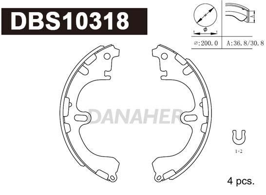 Danaher DBS10318 Колодки гальмівні барабанні, комплект DBS10318: Приваблива ціна - Купити в Україні на EXIST.UA!