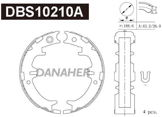 Danaher DBS10210A Колодки гальмівні стояночного гальма DBS10210A: Купити в Україні - Добра ціна на EXIST.UA!