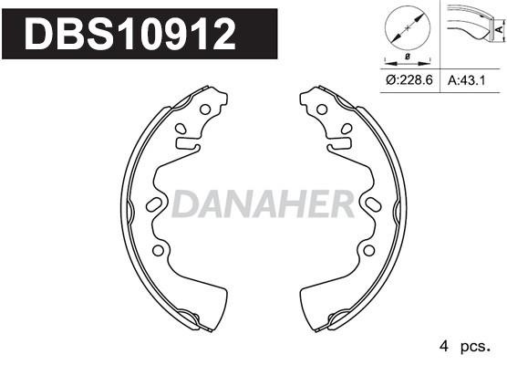 Danaher DBS10912 Колодки гальмівні барабанні, комплект DBS10912: Купити в Україні - Добра ціна на EXIST.UA!