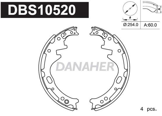 Danaher DBS10520 Колодки гальмівні барабанні, комплект DBS10520: Купити в Україні - Добра ціна на EXIST.UA!