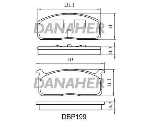 Danaher DBP199 Гальмівні колодки, комплект DBP199: Купити в Україні - Добра ціна на EXIST.UA!