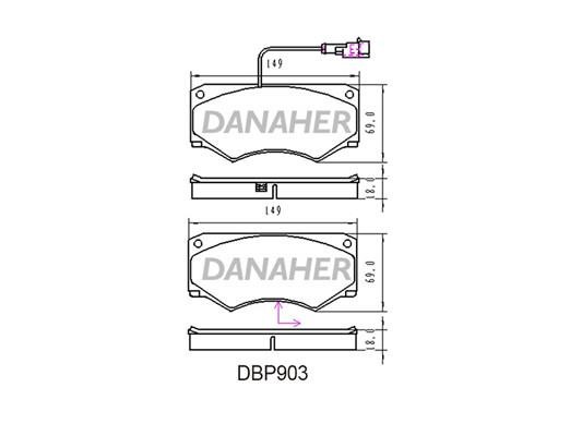 Danaher DBP903 Гальмівні колодки, комплект DBP903: Купити в Україні - Добра ціна на EXIST.UA!