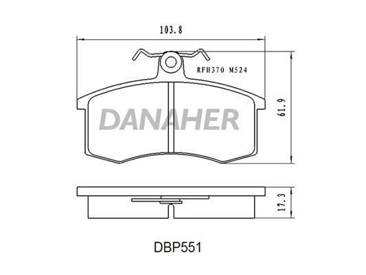 Danaher DBP551 Гальмівні колодки, комплект DBP551: Приваблива ціна - Купити в Україні на EXIST.UA!