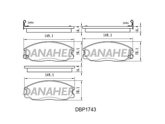 Danaher DBP1743 Гальмівні колодки, комплект DBP1743: Купити в Україні - Добра ціна на EXIST.UA!