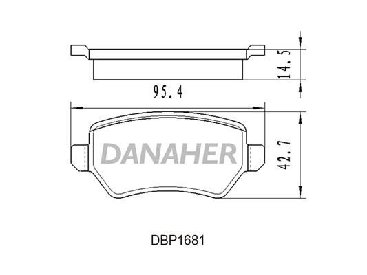 Danaher DBP1681 Гальмівні колодки, комплект DBP1681: Купити в Україні - Добра ціна на EXIST.UA!