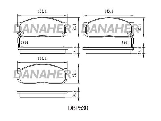 Danaher DBP530 Гальмівні колодки, комплект DBP530: Купити в Україні - Добра ціна на EXIST.UA!