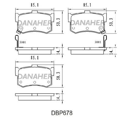 Danaher DBP678 Гальмівні колодки, комплект DBP678: Купити в Україні - Добра ціна на EXIST.UA!
