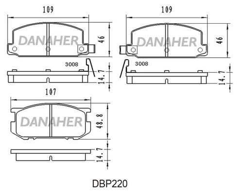 Danaher DBP220 Гальмівні колодки, комплект DBP220: Купити в Україні - Добра ціна на EXIST.UA!